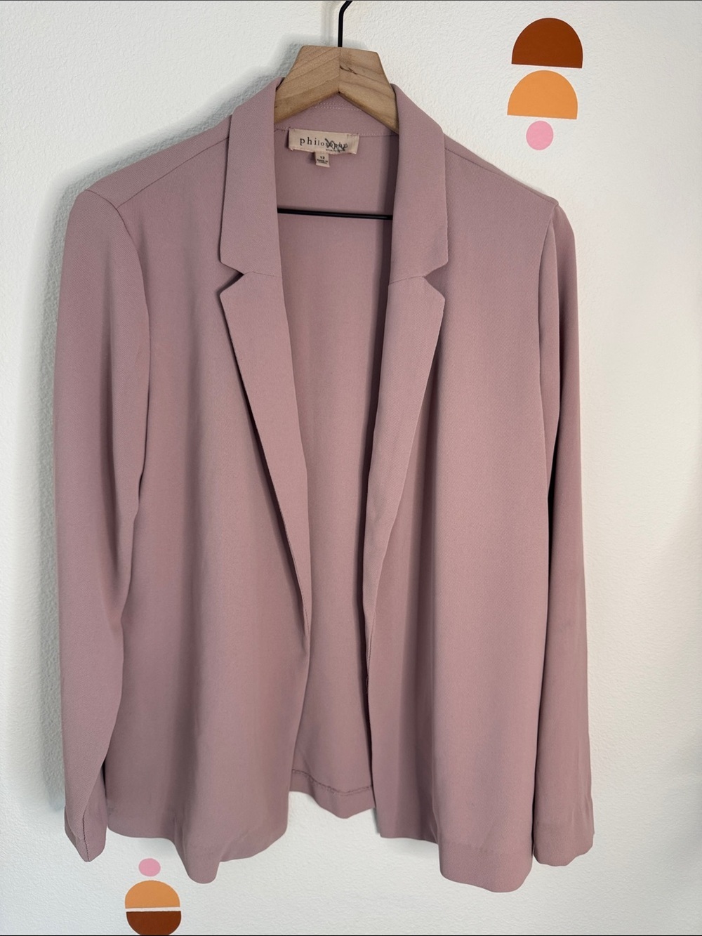 Philosophy Dusty Rose Open-Front Blazer N0295